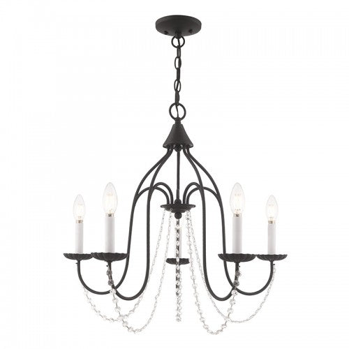 5 Light Black Chandelier Chandelier Livex