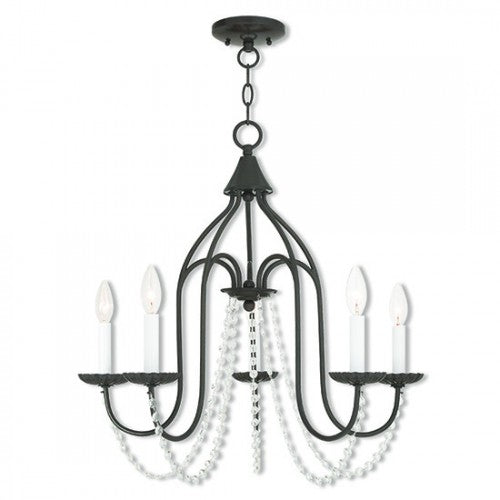 5 Light English Bronze Chandelier Chandelier Livex