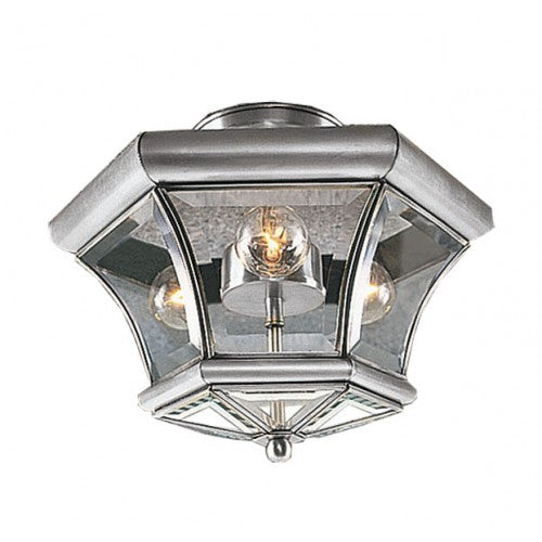 3 Light Brushed Nickel Ceiling Mount Semi Flush Livex