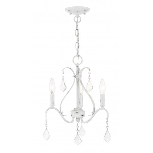 3 Light Antique White Chandelier Chandelier Livex