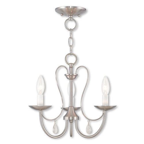 3 Light Brushed Nickel Chandelier Chandelier Livex