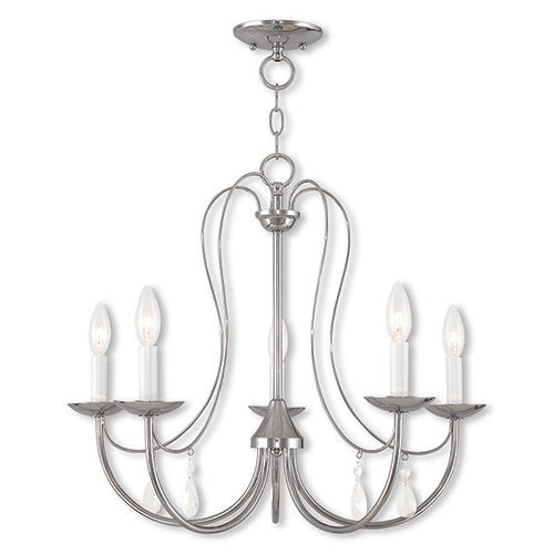 5 Light Polished Chrome Chandelier Chandelier Livex