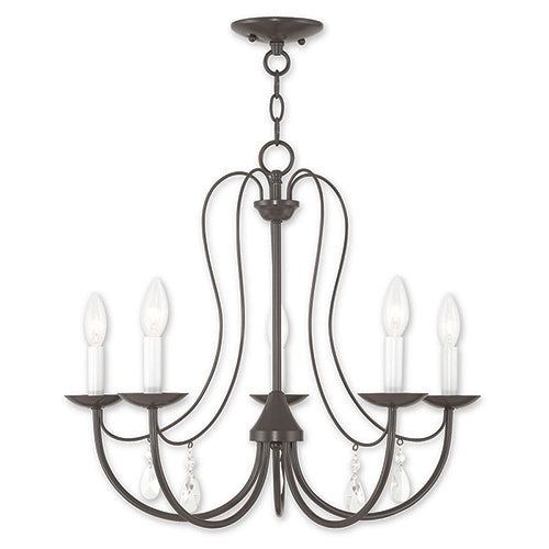 5 Light English Bronze Chandelier Chandelier Livex