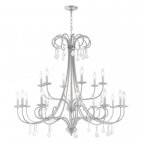 18 Light Polished Chrome Foyer Chandelier Chandelier Livex