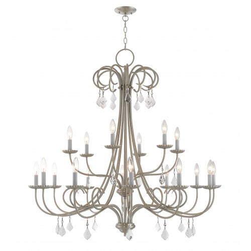 18 Light Brushed Nickel Foyer Chandelier Chandelier Livex