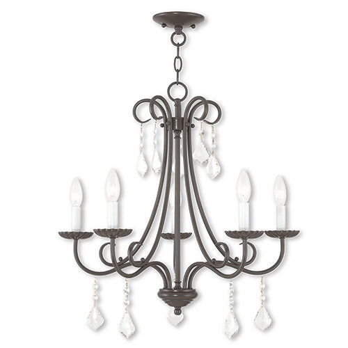 5 Light English Bronze Chandelier Chandelier Livex