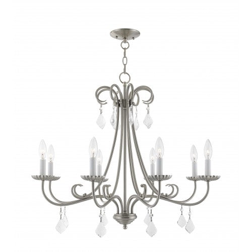 8 Light Brushed Nickel Chandelier Chandelier Livex