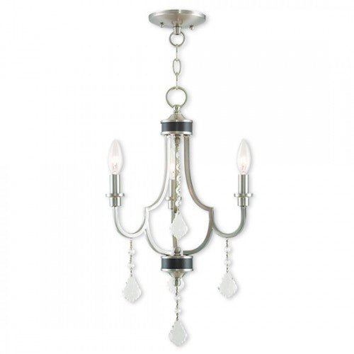 3 Light Brushed Nickel Chandelier Chandelier Livex