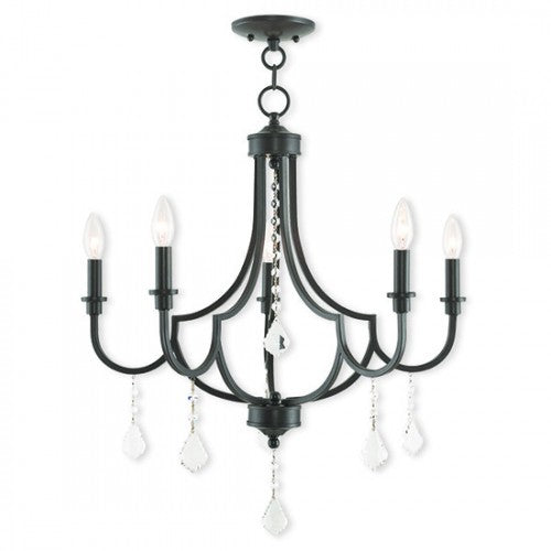 5 Light English Bronze Chandelier Chandelier Livex