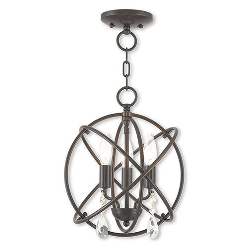 3 Light English Bronze Chandelier/Flush Mount Chandelier Livex