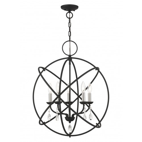 5 Light Black Chandelier Chandelier Livex