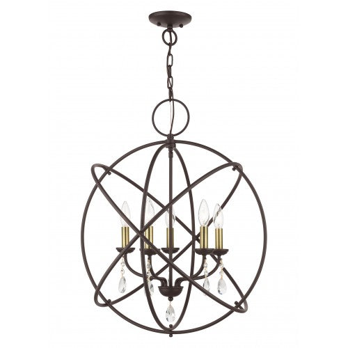 5 Light Bronze Chandelier Chandelier Livex