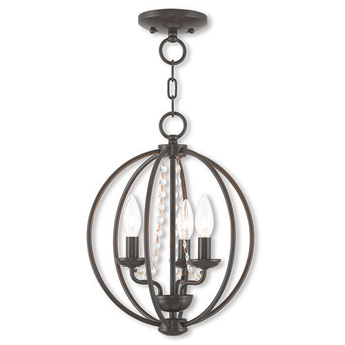 3 Light English Bronze Chandelier/Flush Mount Chandelier Livex