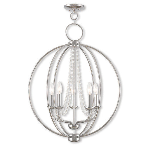 5 Light Polished Chrome Chandelier Chandelier Livex