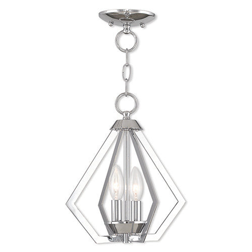 2 Light Polished Chrome Chandelier/Ceiling Mount Pendant Livex