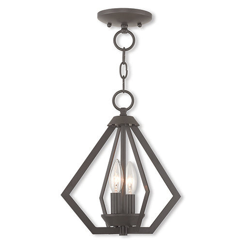 2 Light Bronze Chandelier/Ceiling Mount Pendant Livex