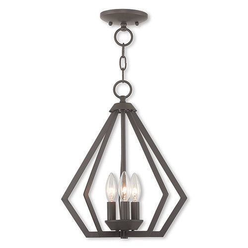 3 Light Bronze Chandelier/Ceiling Mount Pendant Livex