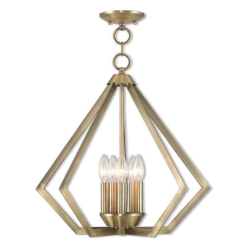 5 Light Antique Brass Chandelier Chandelier Livex