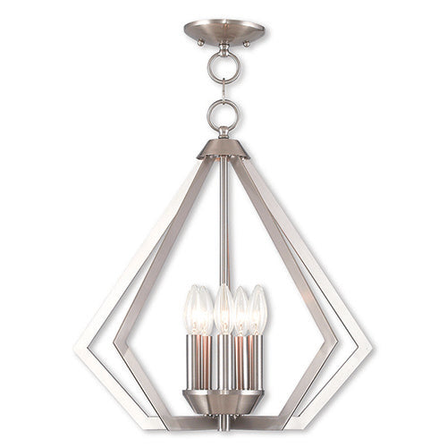 5 Light Brushed Nickel Chandelier Chandelier Livex