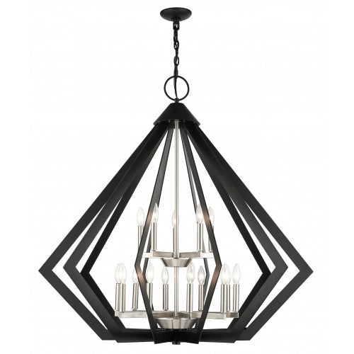 15 Light Black Foyer Chandelier Chandelier Livex