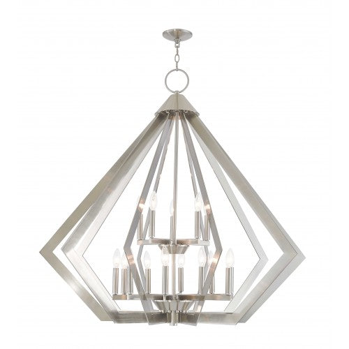 15 Light Brushed Nickel Foyer Chandelier Chandelier Livex