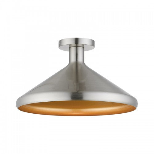 1 Light Brushed Nickel Semi-Flush Mount Semi Flush Livex