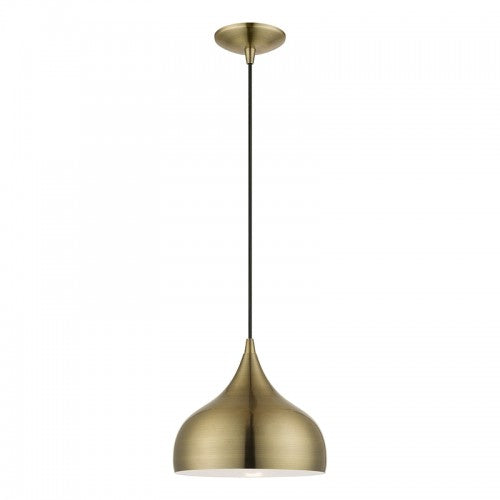 1 Light Antique Brass Pendant Pendant Livex