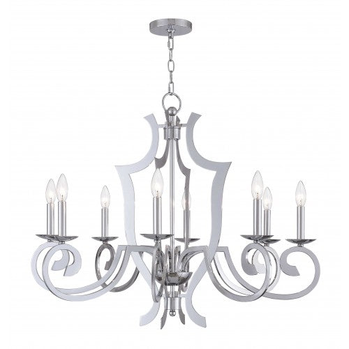 8 Light Polished Chrome Chandelier Chandelier Livex