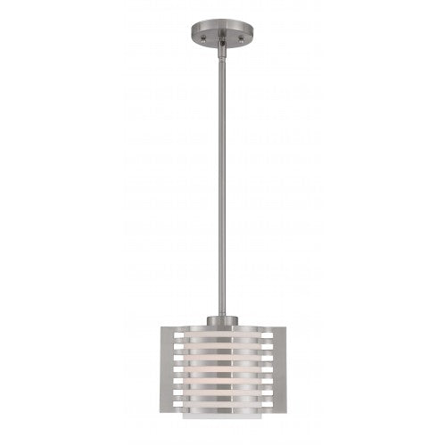 1 Light Brushed Nickel Single Pendant Pendant Livex