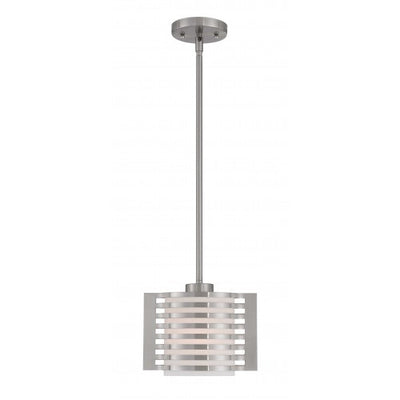 1 Light Brushed Nickel Single Pendant Pendant Livex