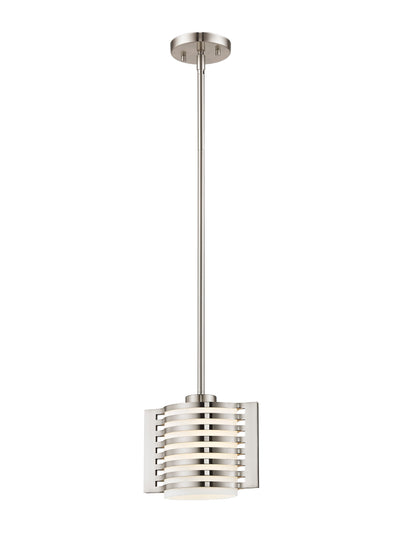 1 Light Brushed Nickel Single Pendant Pendant Livex