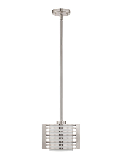 1 Light Brushed Nickel Single Pendant Pendant Livex