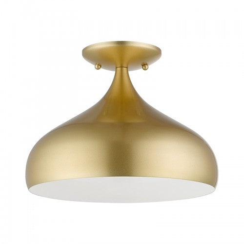 1 Light Soft Gold Semi-Flush Mount Flush Mount Livex