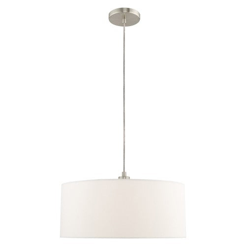 1 Light Brushed Nickel Pendant Chandelier Chandelier Livex