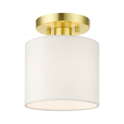 1 Light Satin Brass Semi Flush Semi Flush Livex