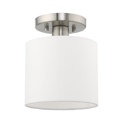 1 Light Brushed Nickel Ceiling Mount Semi Flush Livex