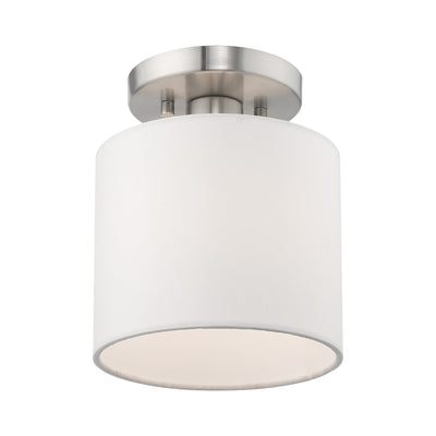 1 Light Brushed Nickel Ceiling Mount Semi Flush Livex