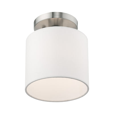 1 Light Brushed Nickel Ceiling Mount Semi Flush Livex