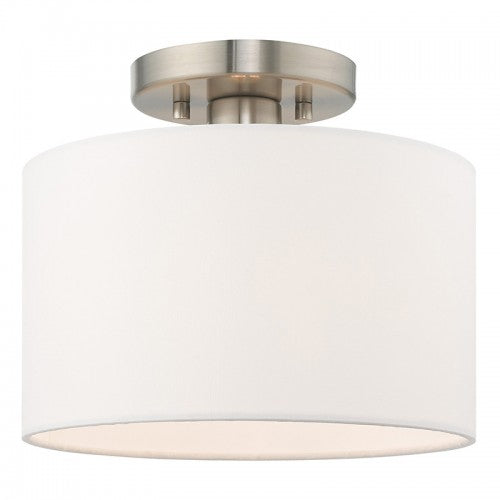 1 Light Brushed Nickel Ceiling Mount Semi Flush Livex