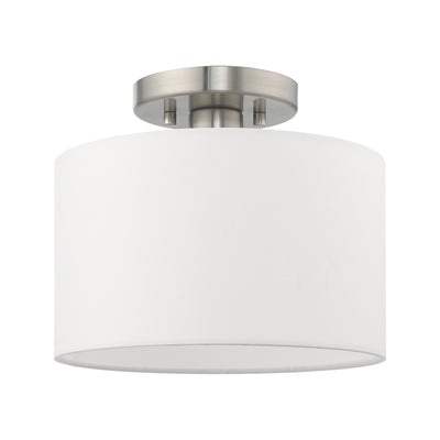 1 Light Brushed Nickel Ceiling Mount Semi Flush Livex