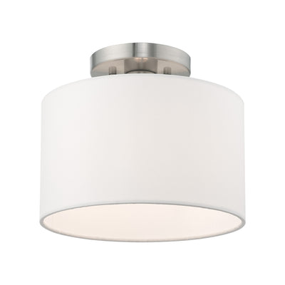 1 Light Brushed Nickel Ceiling Mount Semi Flush Livex