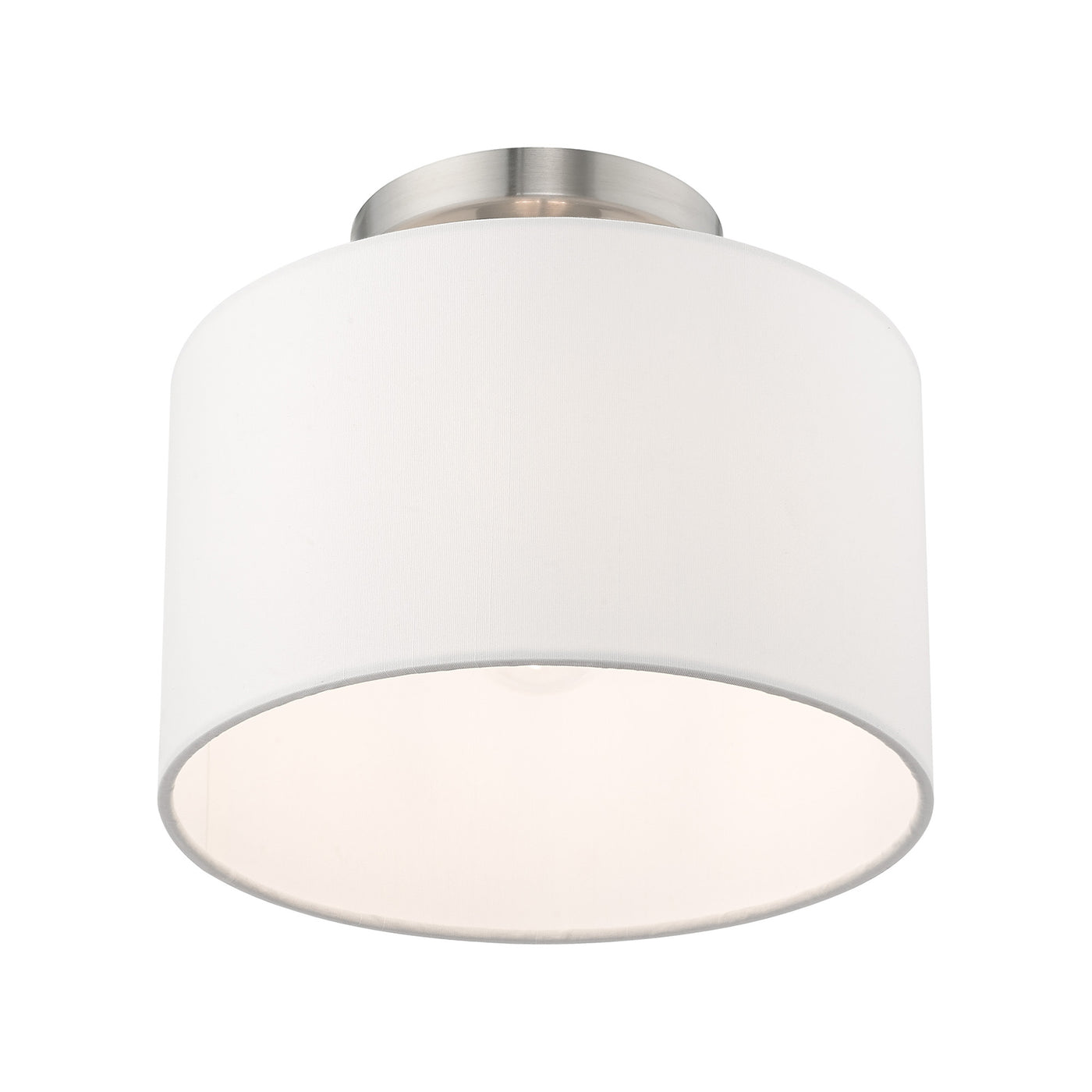 1 Light Brushed Nickel Ceiling Mount Semi Flush Livex