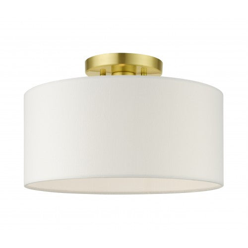 1 Light Satin Brass Semi Flush Semi Flush Livex