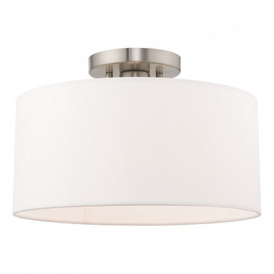 1 Light Brushed Nickel Ceiling Mount Semi Flush Livex