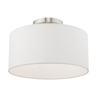 1 Light Brushed Nickel Ceiling Mount Semi Flush Livex