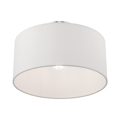 1 Light Brushed Nickel Ceiling Mount Semi Flush Livex