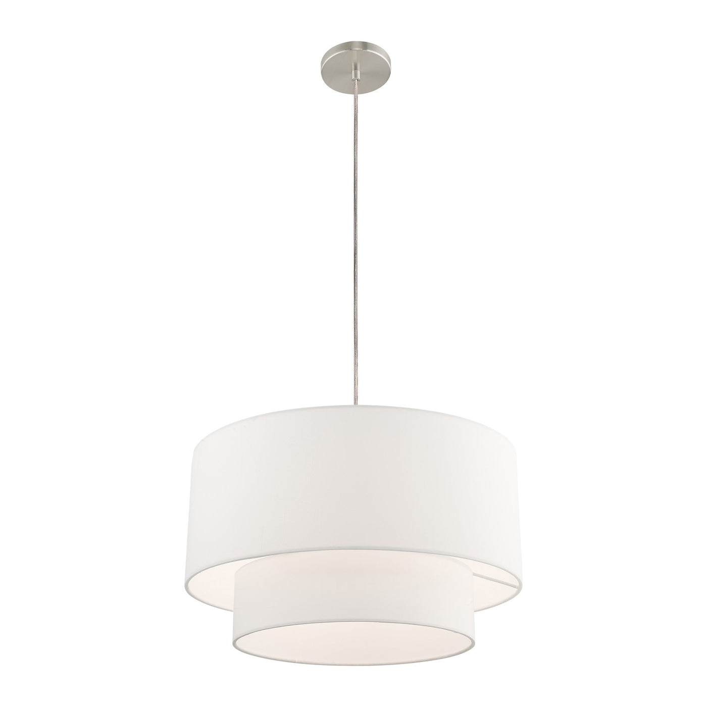 1 Light Brushed Nickel Pendant Chandelier Chandelier Livex