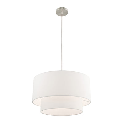 1 Light Brushed Nickel Pendant Chandelier Chandelier Livex