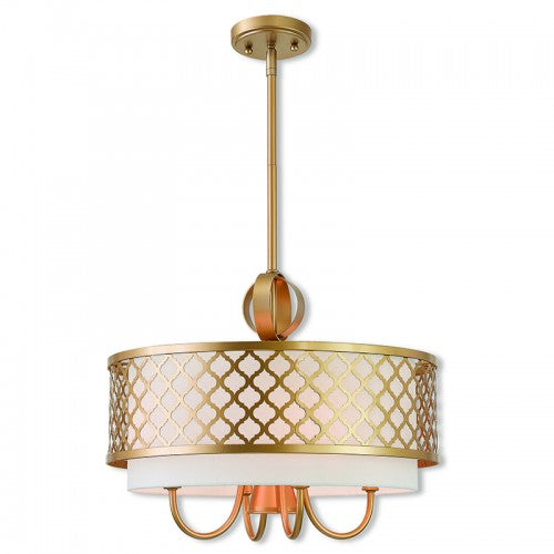 5 Light Soft Gold Pendant Chandelier Chandelier Livex