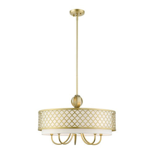 6 Light Soft Gold Pendant Chandelier Chandelier Livex